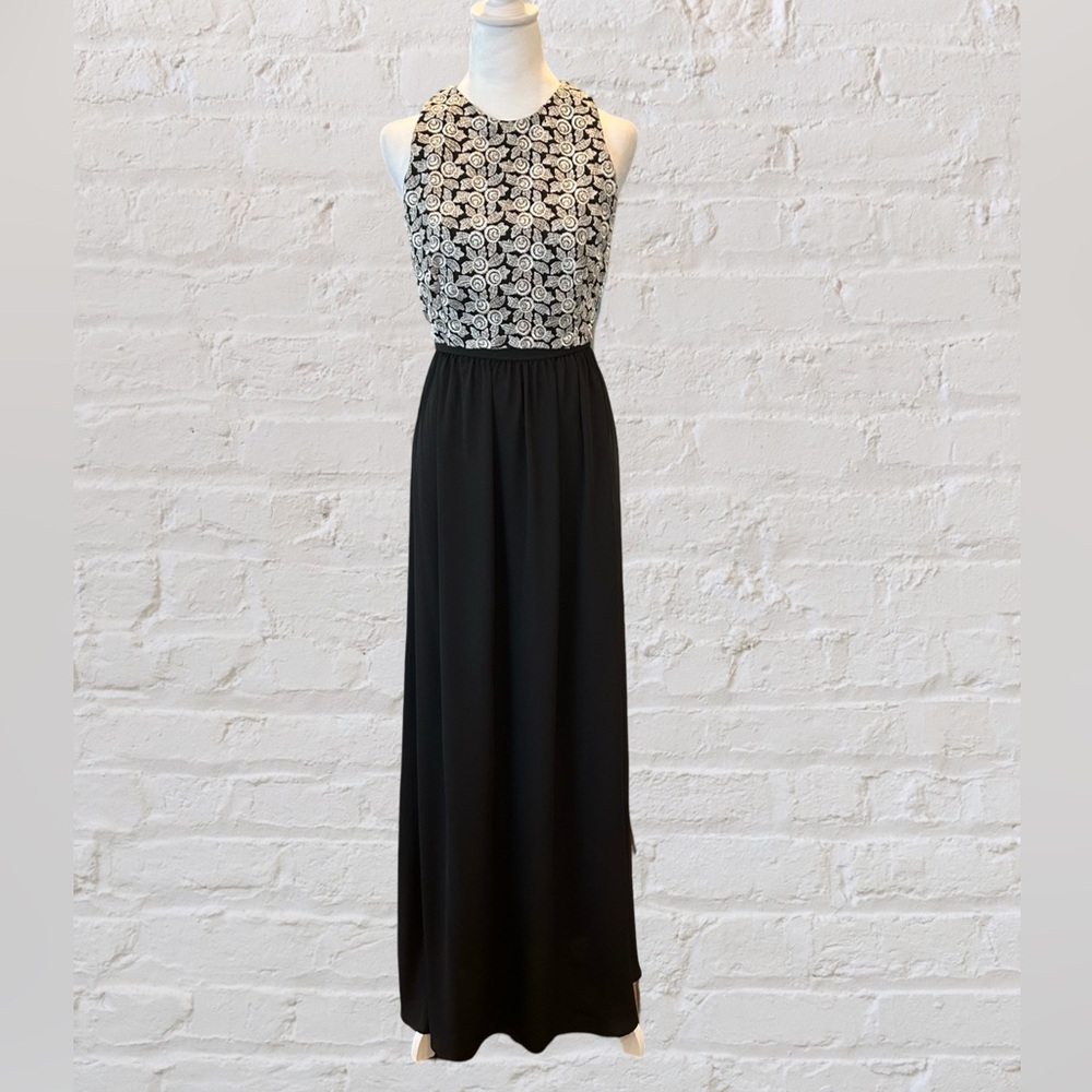 Tawny Two Piece Formal Strapless Long Dress Black & White Size XL Prom NWT